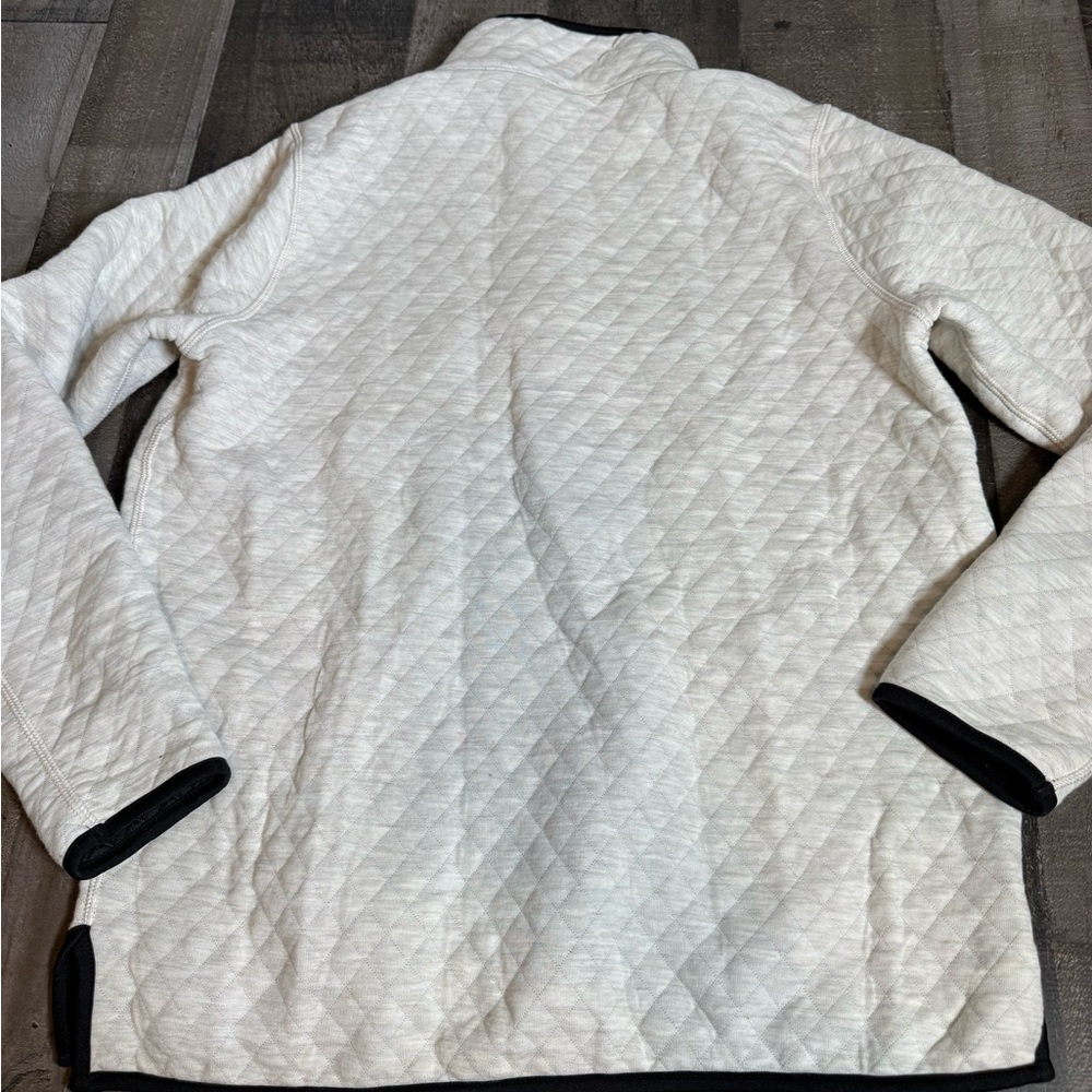 Marine Layer Quilted Pullover Snap Sweatshirt Cre… - image 4